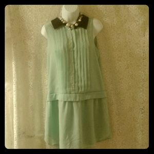 BCBG Chiffon Small Green Sleeveless Dress (S)